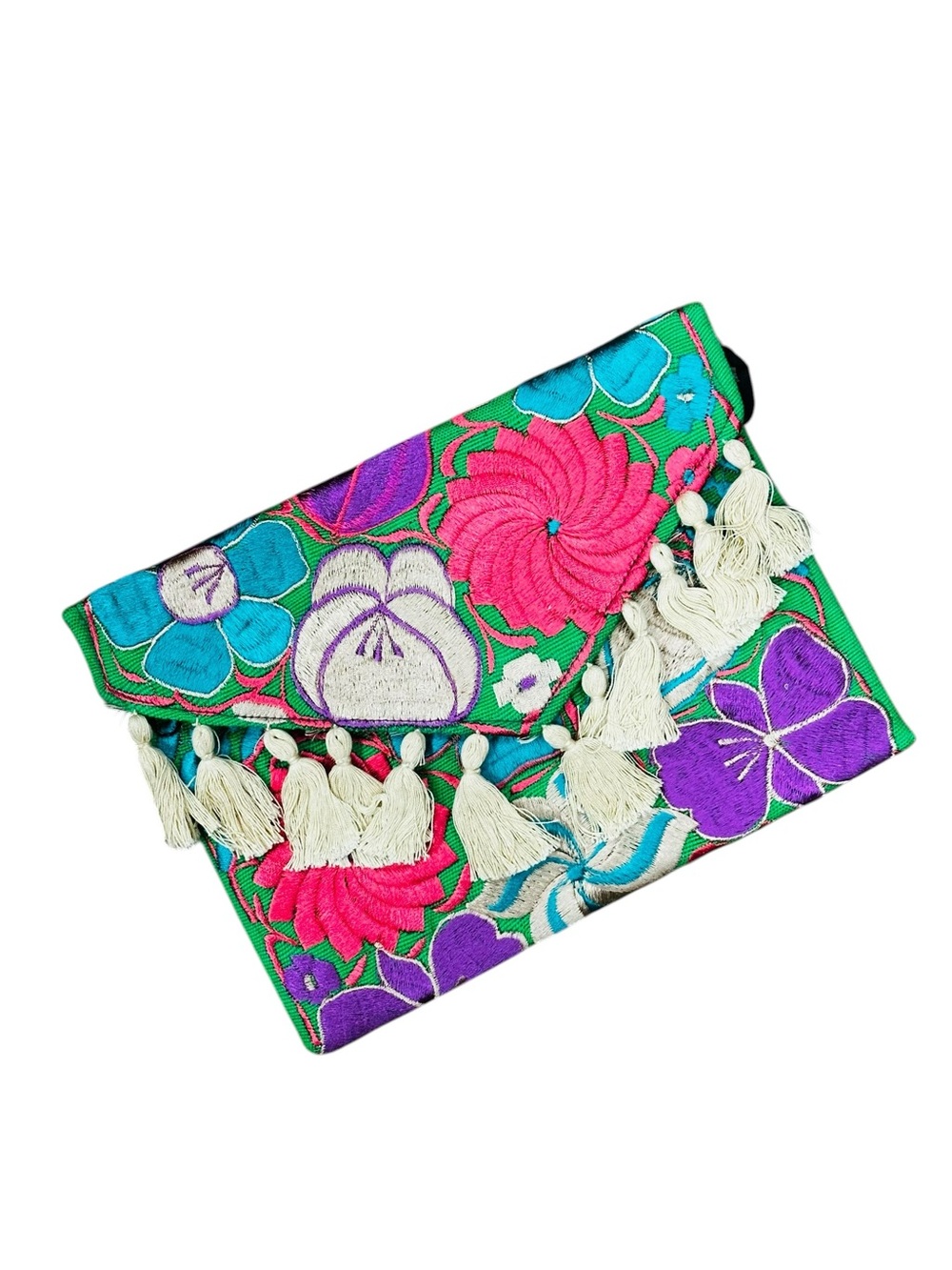 Mexican Embroidered Floral Clutch Bag